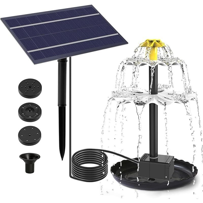 Fuente de jardín solar al aire libre, bomba de estanque solar, bomba de riego solar decoración de estanque al aire libre fuente de agua jardín hogar bomba de cascada para estanque (2,5 W)