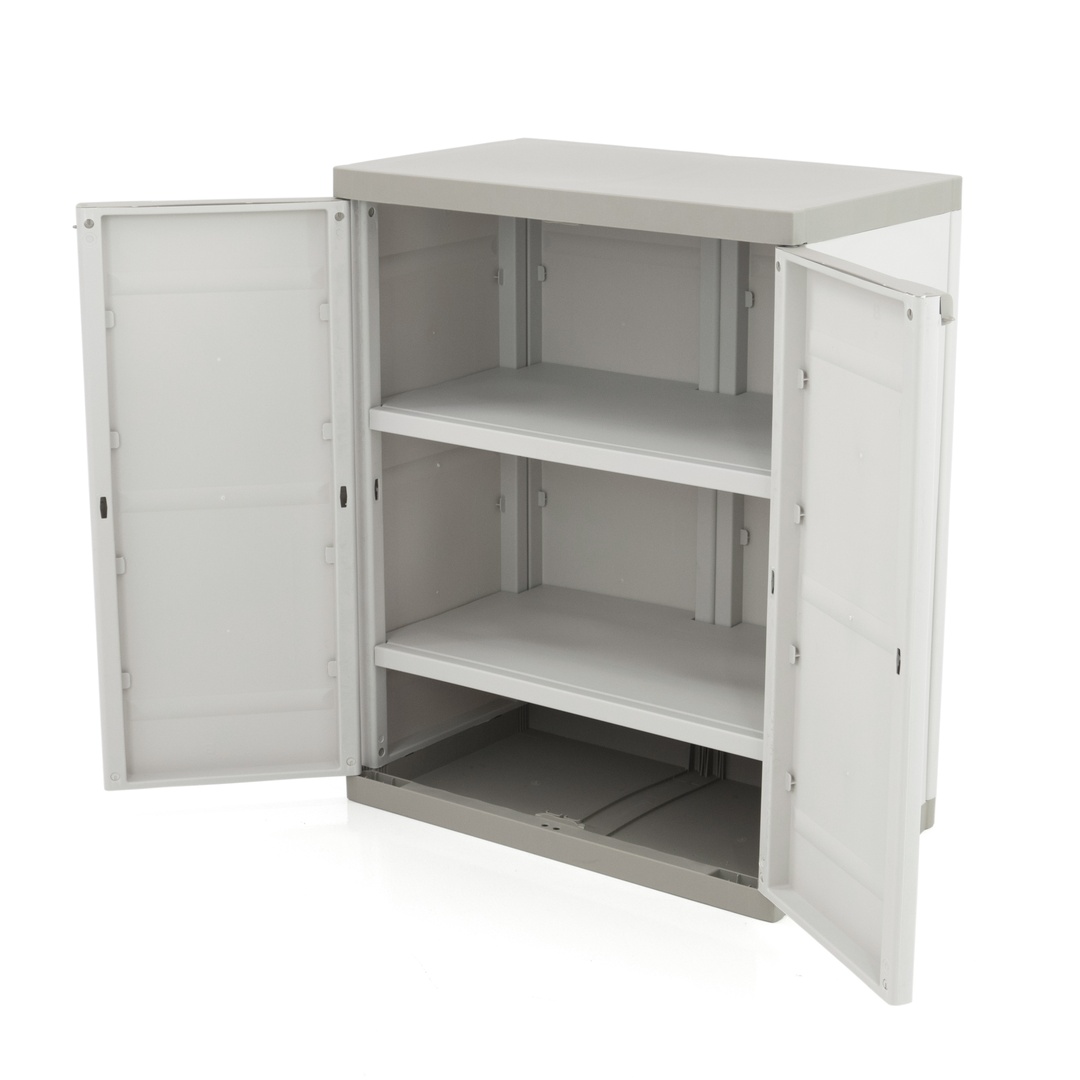 Armario Media Altura 2 Estantes Beige 70X41X88 Cm