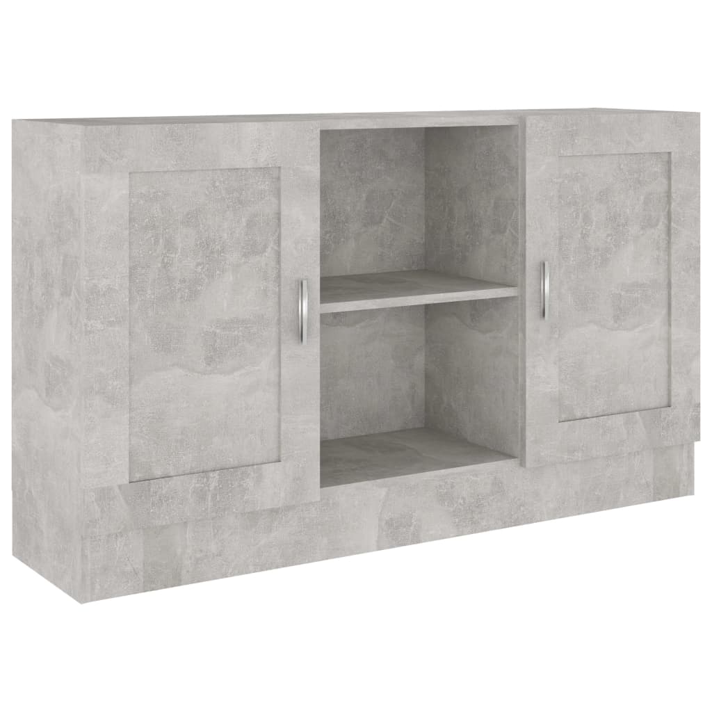 vidaXL Aparador de madera contrachapada gris hormigón 120x30,5x70 cm