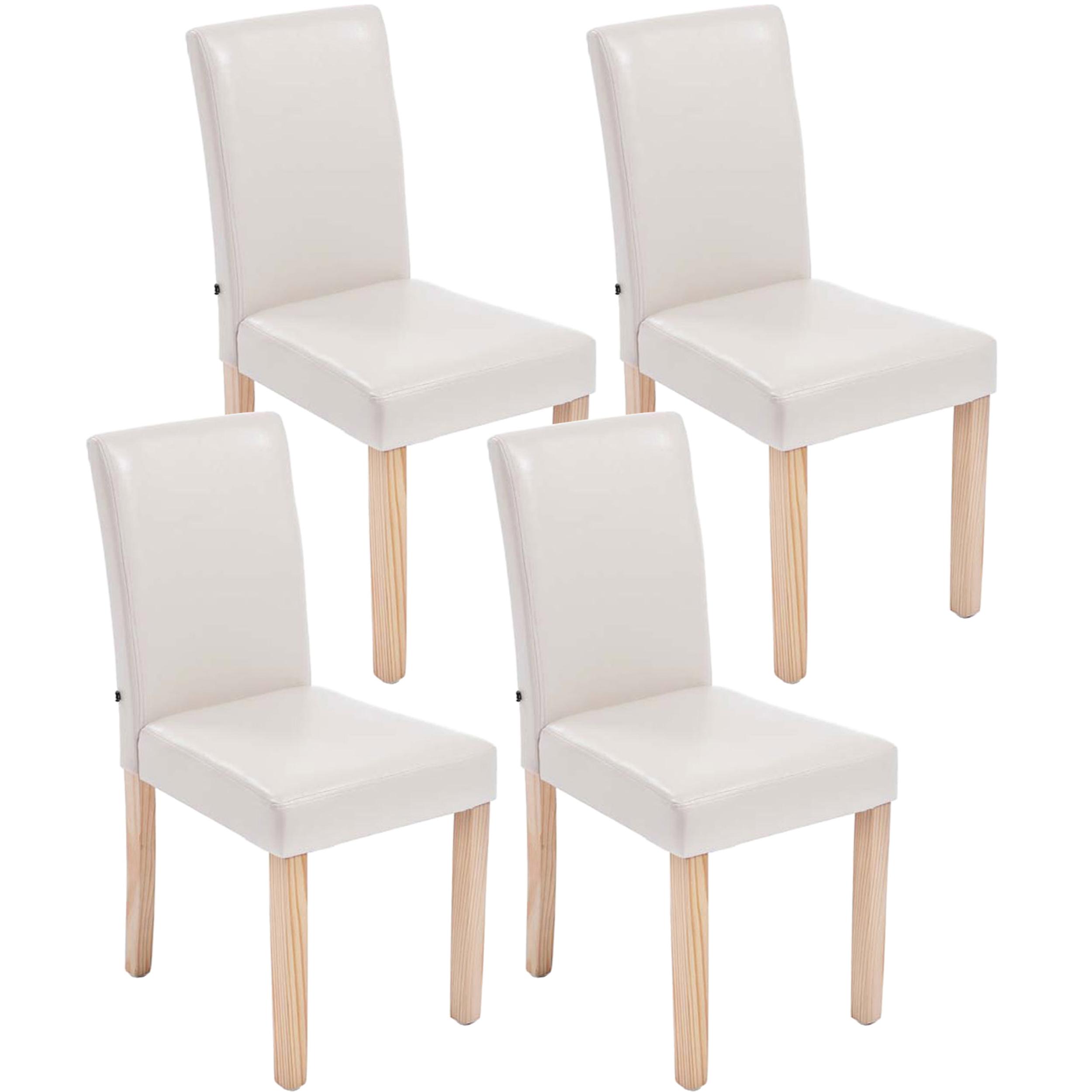 Set de 4 sillas de comedor Ina en polipiel Crema,Natural
