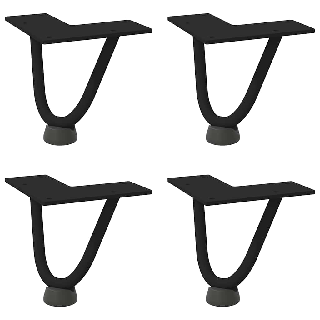 vidaXL Patas de horquilla para mesa de centro (4 unidades) 10 cm, acero macizo