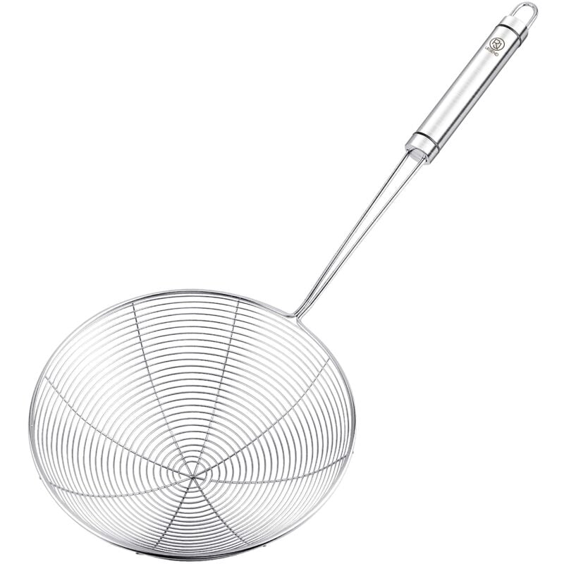 CA Juego de utensilios de cocina de acero inoxidable, cuchara para fideos de seda de araña, colador de malla fina, cuchara antigrasa, recipiente para solidificar y separador de alimentos.