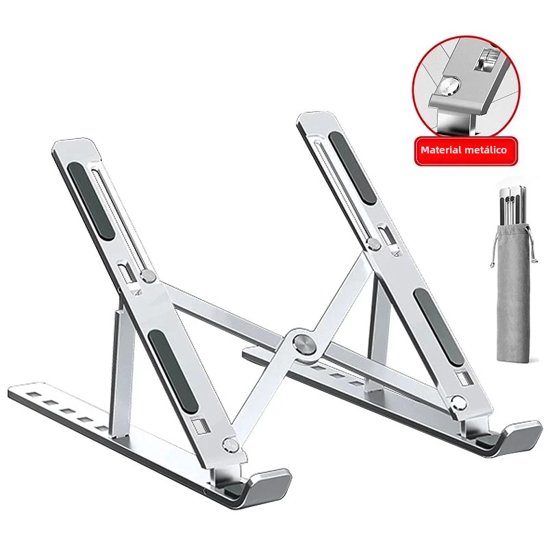 Soporte De Aleación De Aluminio Para Portátil Ajustable Plegable Portátil Para Computadora Bracket De Elevación Y Enfriamiento Antideslizante