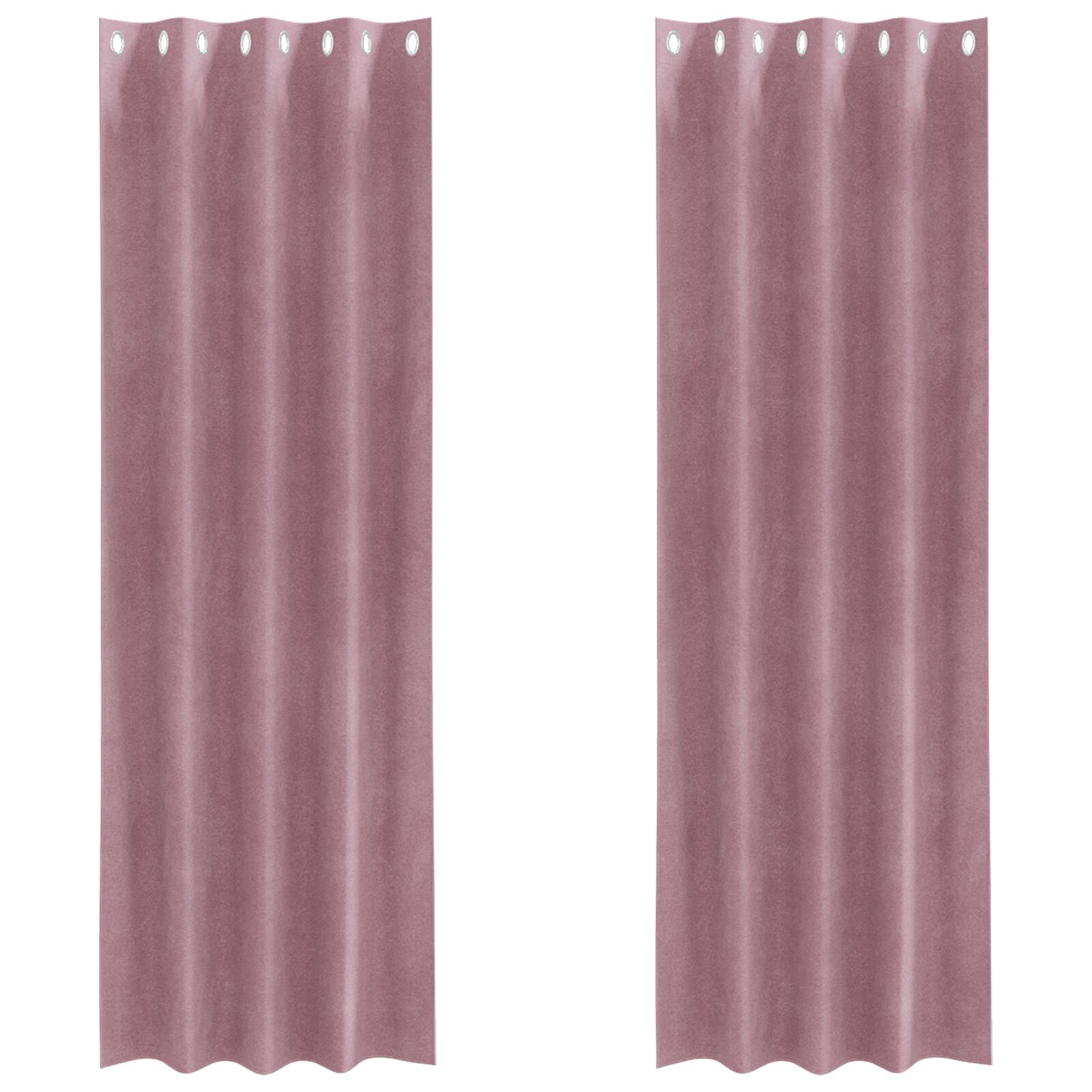 Cortinas Opacas vidaXL con Ojales 2 piezas Rosa Claro de Terciopelo