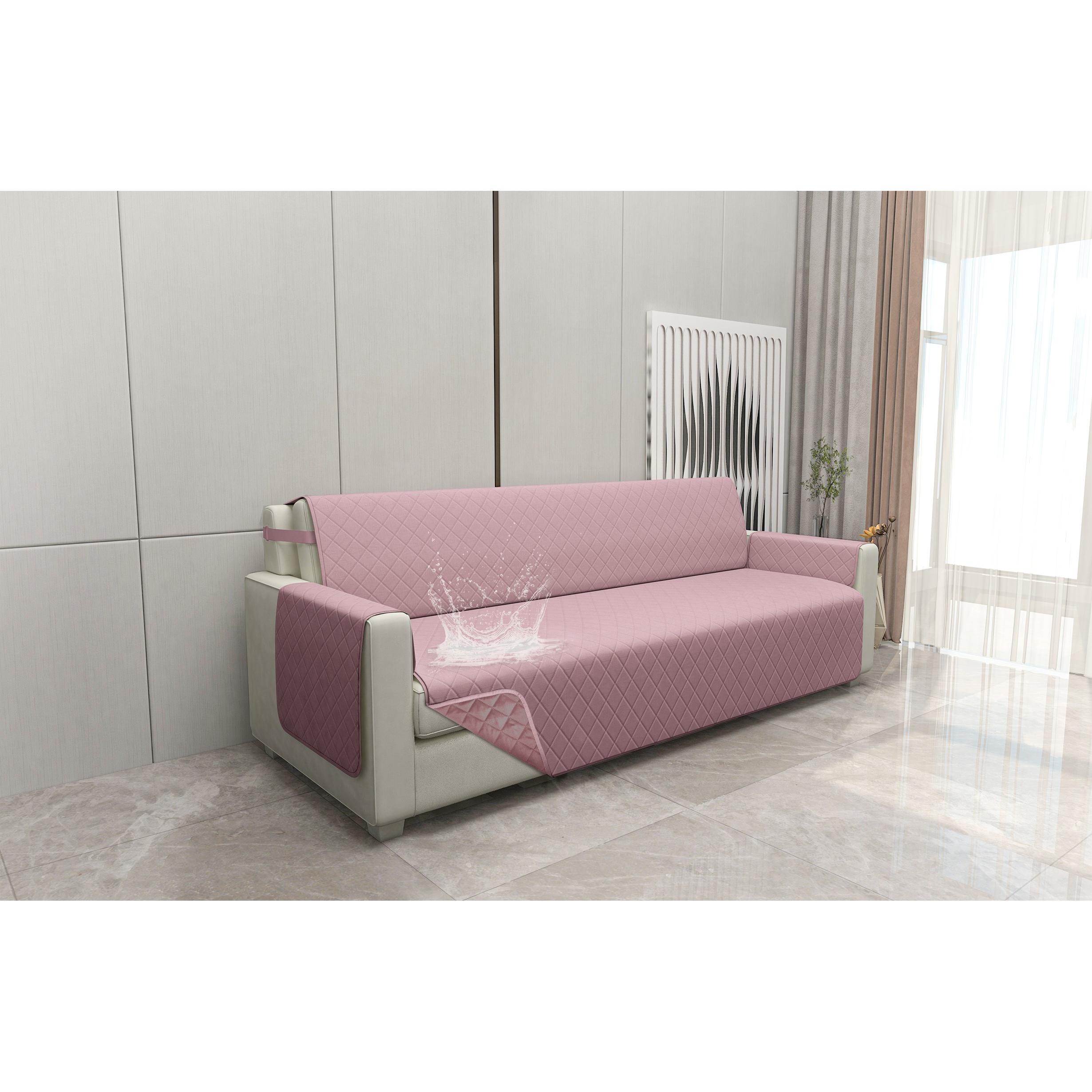 Funda Cubre Sofá Acolchada Reversible Rombo Bicolor Impermeable y Antimanchas para 1 a 4 Plazas