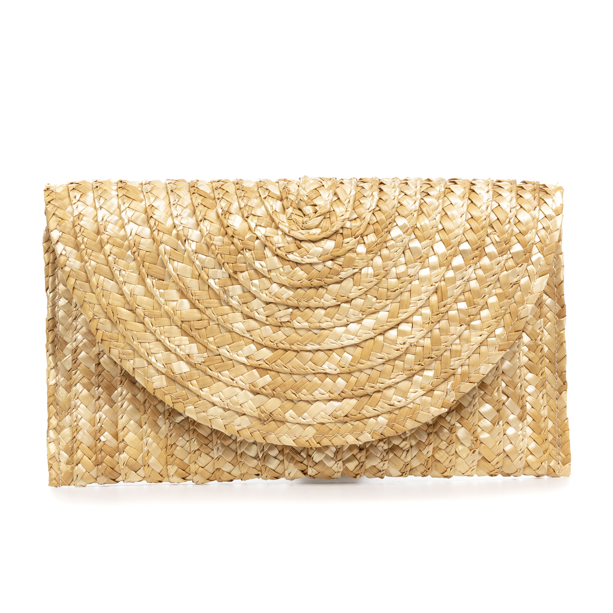 Iria Quintana. Zanè bolso clutch, de paja trenzada.