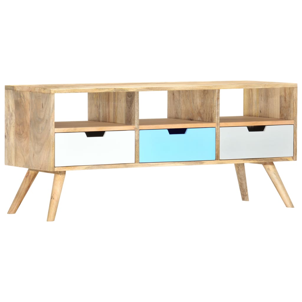 vidaXL Mueble para TV de madera maciza de mango 110x35x48 cm