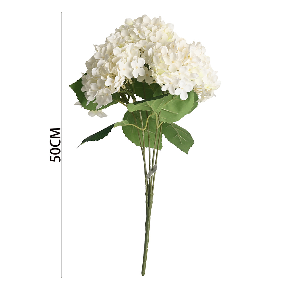 Poenia Arte Floral - Ramo Hortensia Artificial - Decoración Floral Realista - 50cm - Pack de 2