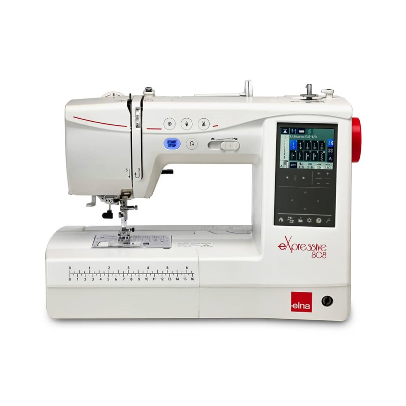 Máquina de Coser y Bordar Elna eXpressive 808 con Pantalla Táctil, 300 Puntadas y Área de Bordado 140x140 mm