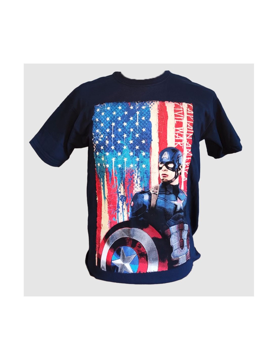 Camiseta Azul Marvel Capitan America T - S