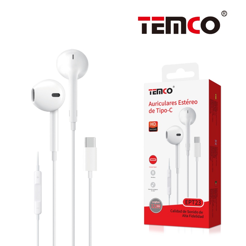 Auriculares Tipo C con Mic EPT23 Blanco
