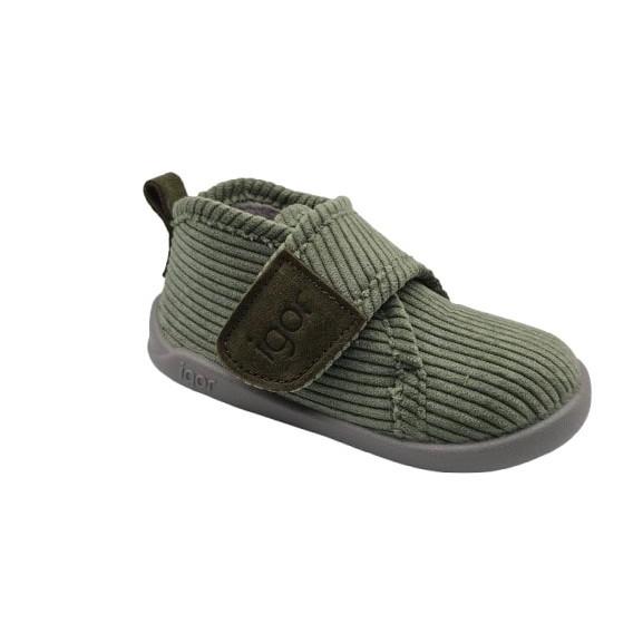 Igor - Zapatillas de casa barefoot W10310 para niñas, diseño respetuoso y cómodo en color verde