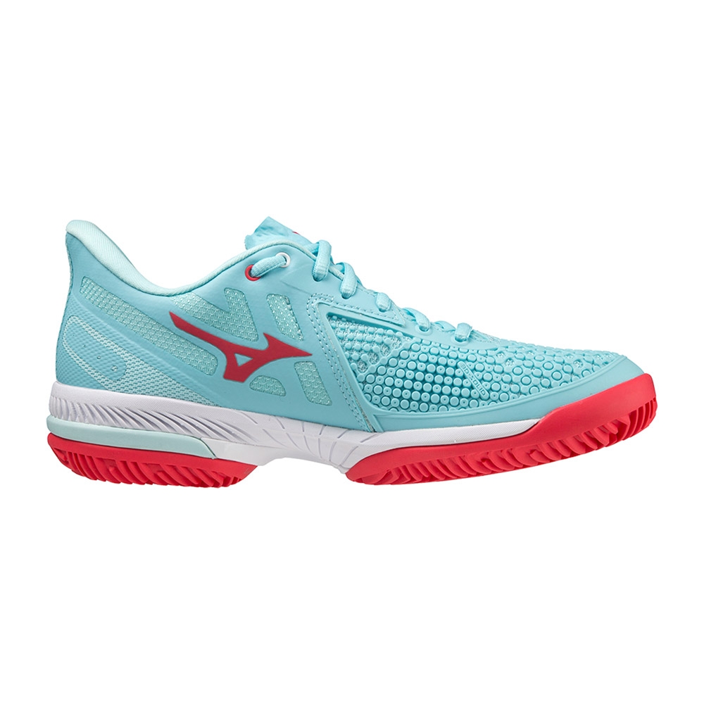 Mizuno Wave Exceed Tour Cc Wos Celeste Rojo Mujer