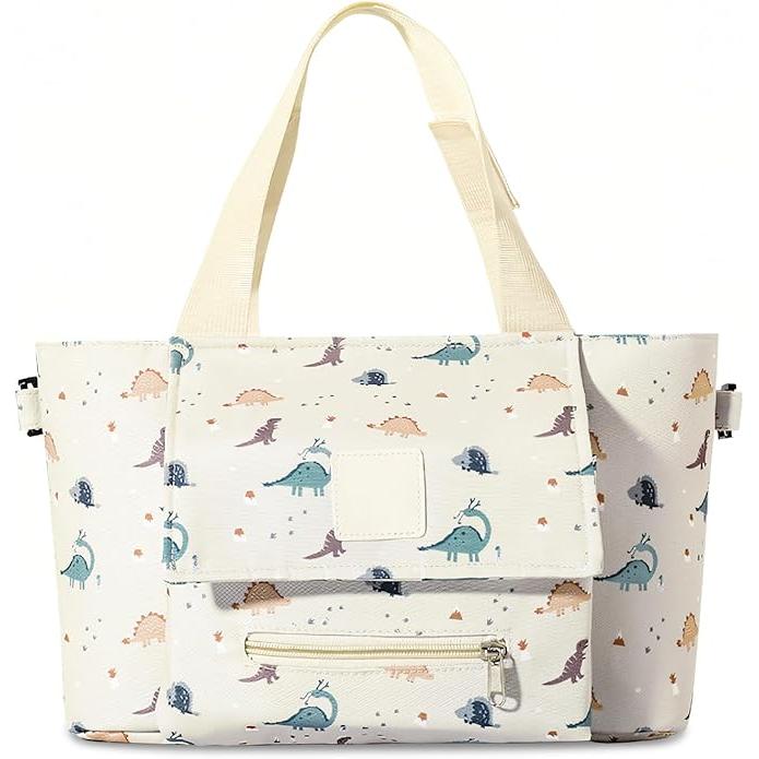 Om Home Bolso cambiador para bebé, tela Oxford, bolsa de mensajero para mujer, bolsa de nailon para cochecito, White, L