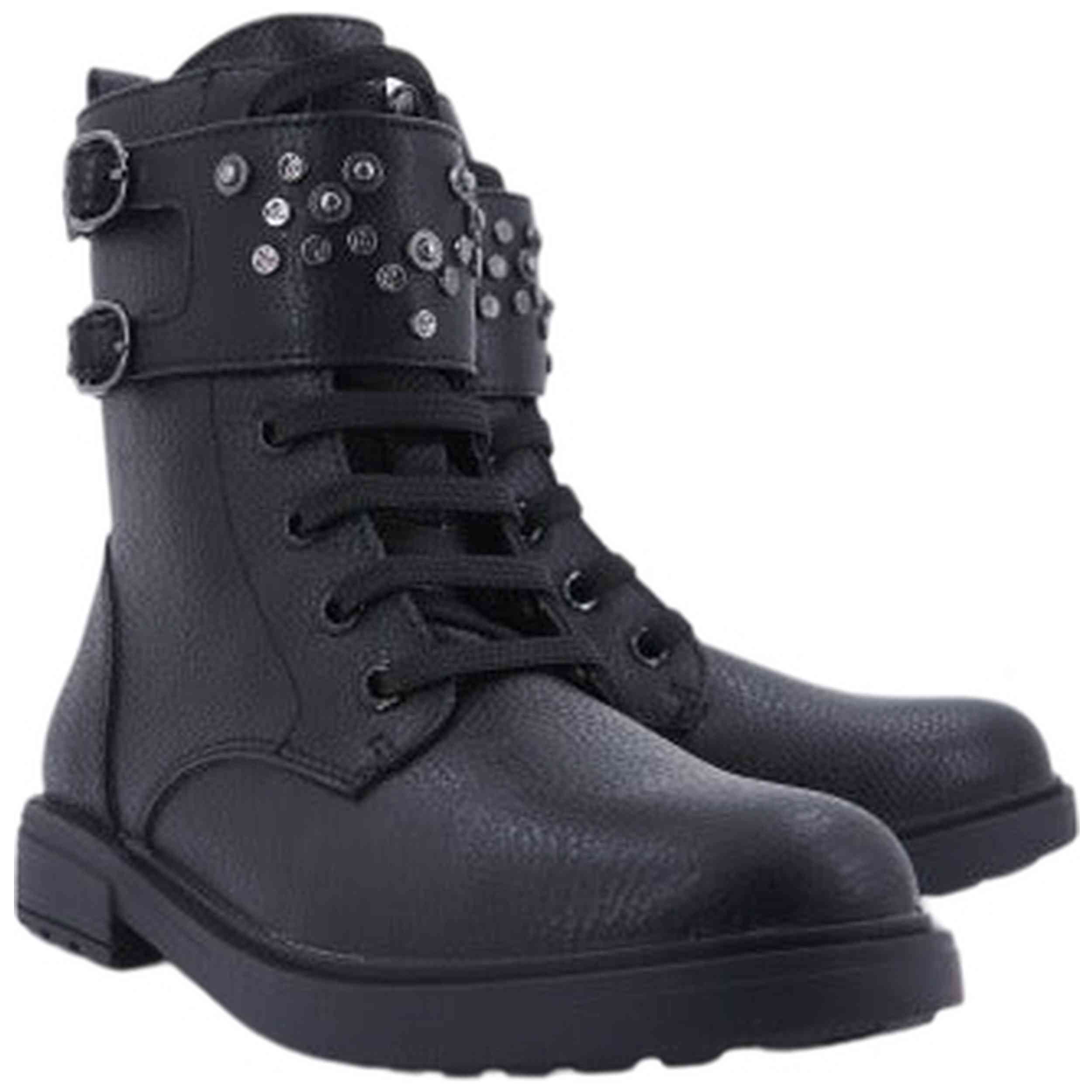 Zapatillas Geox modelo Bota con Hebillas para Niñas en color Negro