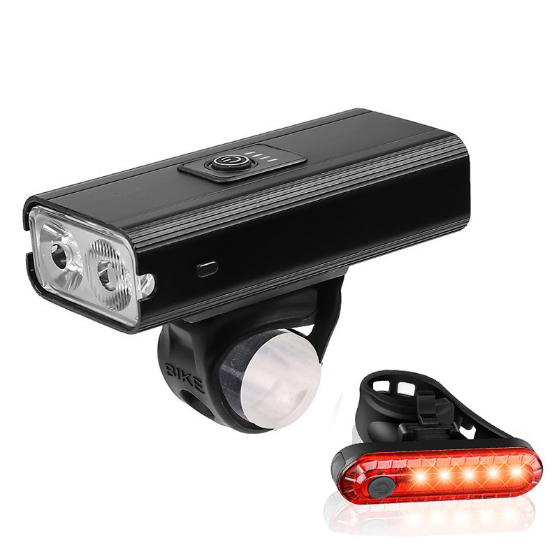 CA Nueva luz de bicicleta doble T6 con carga USB para exteriores, resistente al agua, para ciclismo, luz delantera para bicicleta de montaña