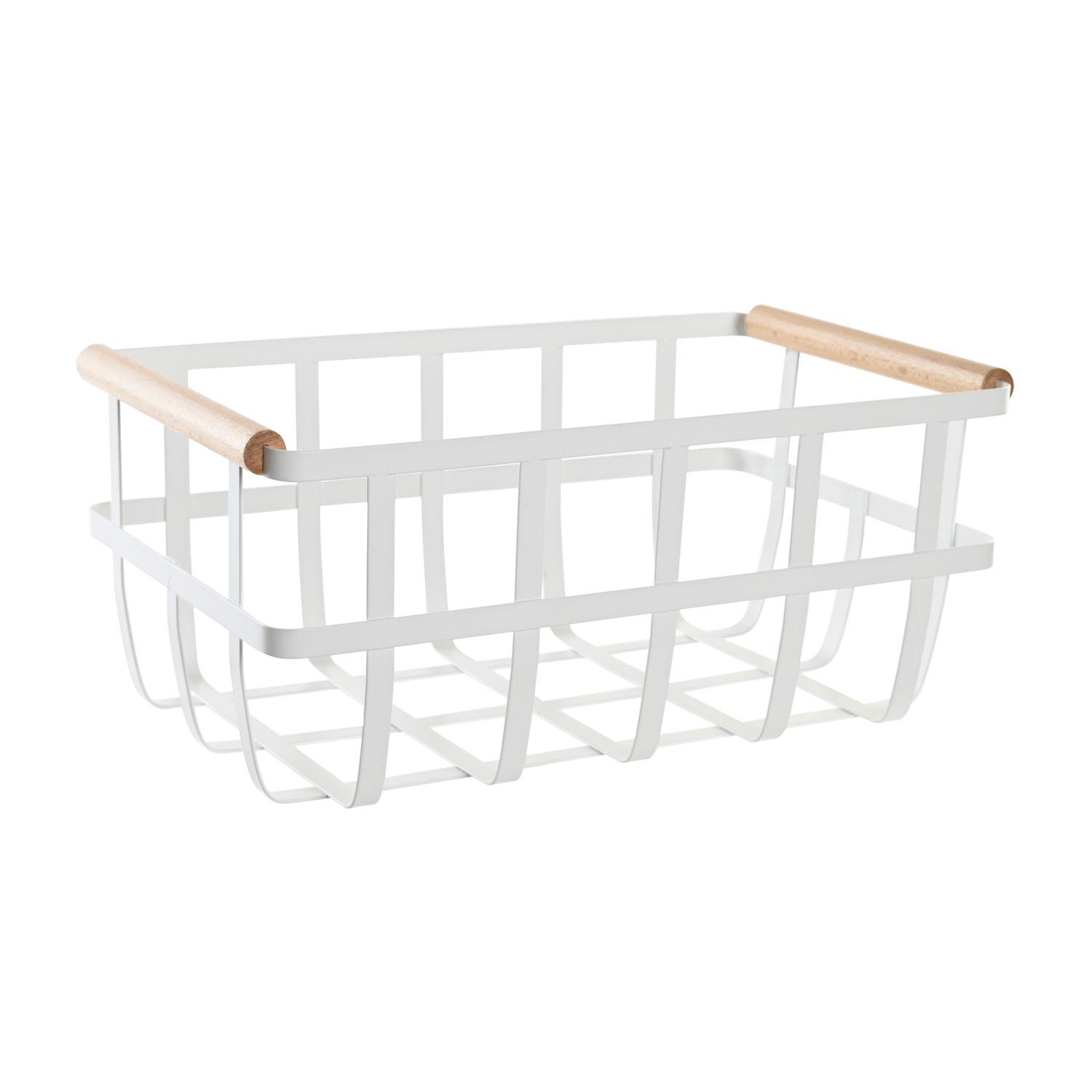 CESTA METAL PINO 36X22X15,5 BLANCO PC202445 - EL MEJOR COMPLEMENTO PARA TU HOGAR FIJALO