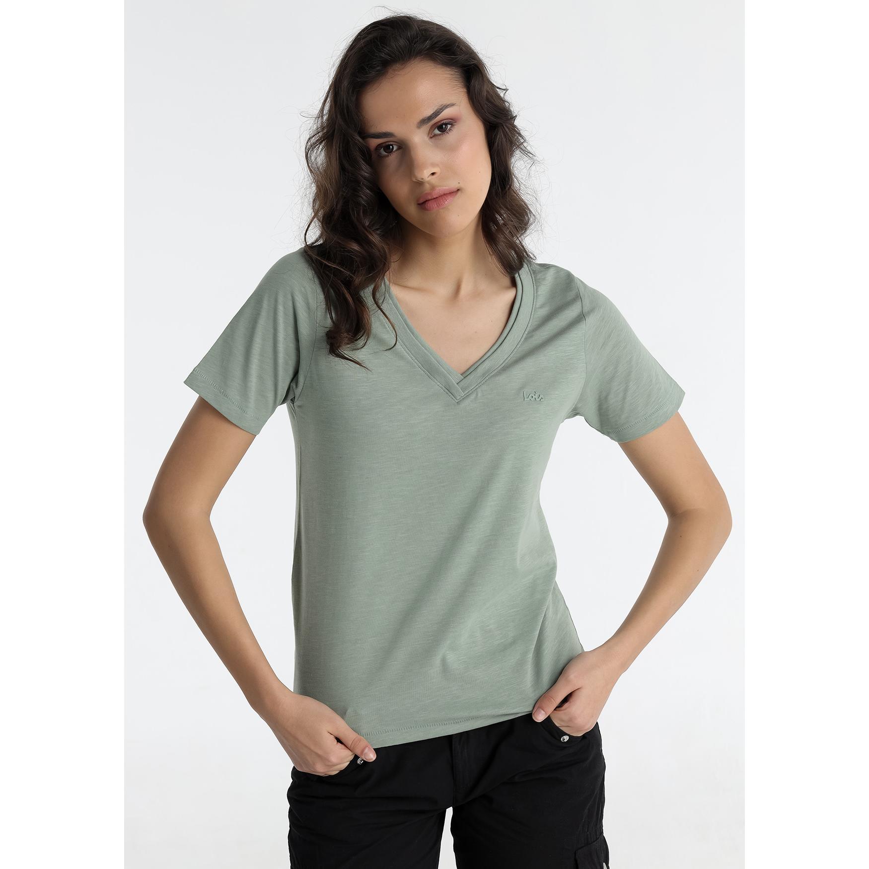 LOIS JEANS - Camiseta Doble Cuello Verde