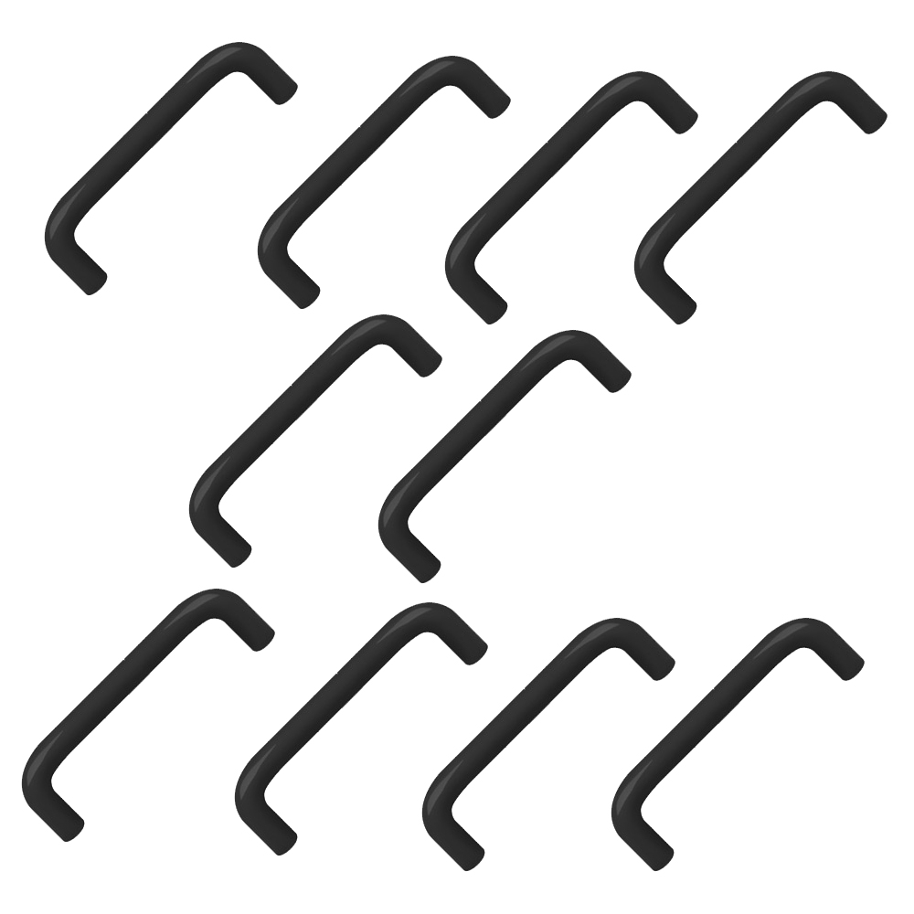 10 Un. TIRADOR Asa Mueble Infantil resina plástica ABS negra - Distancia tornillos 96MM para