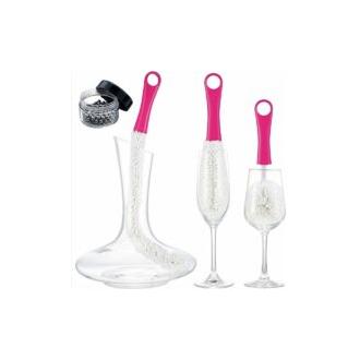 CA Cepillo de limpieza para decantador de vino (3 unidades), flexible, con bolas de acero inoxidable, multifuncional, para copas y flautas.