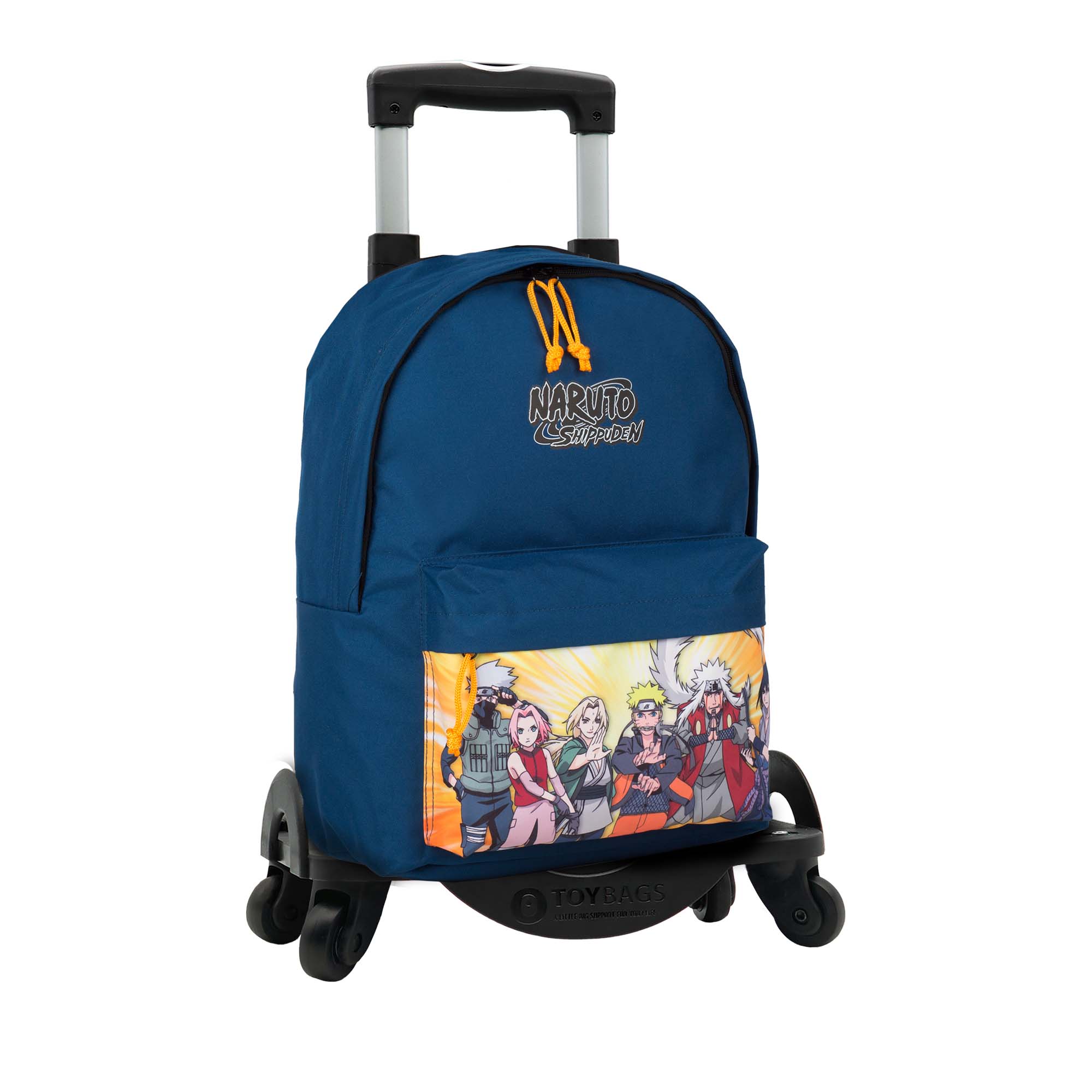 DAM Naruto mochila Americano con compartimento portalaptop + carro con protección lateral y stoper frontal, 4 ruedas multidireccionales. Color: Blanco
