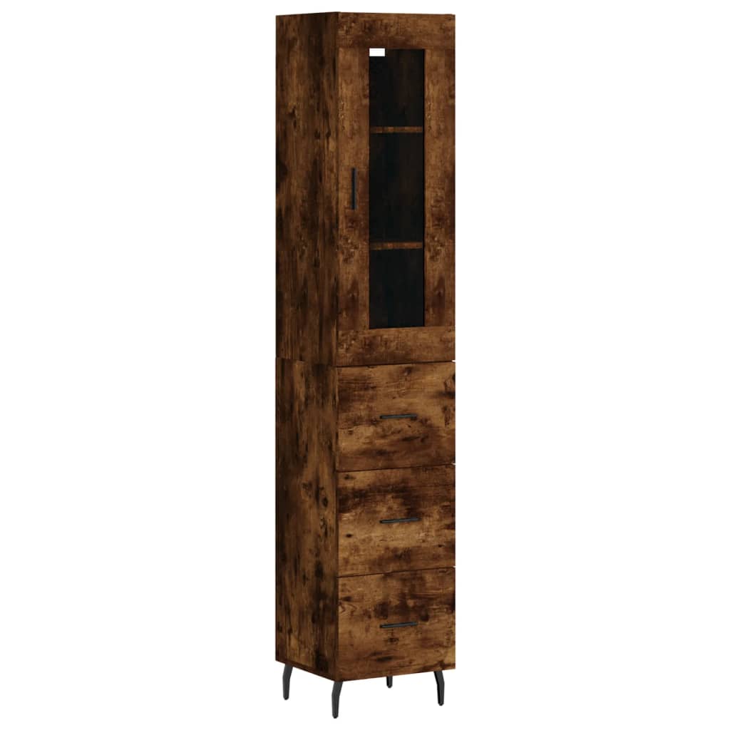 Aparador Vidaxl de Madera Contrachapada 34,5x34x180 Cm con 3 Cajones