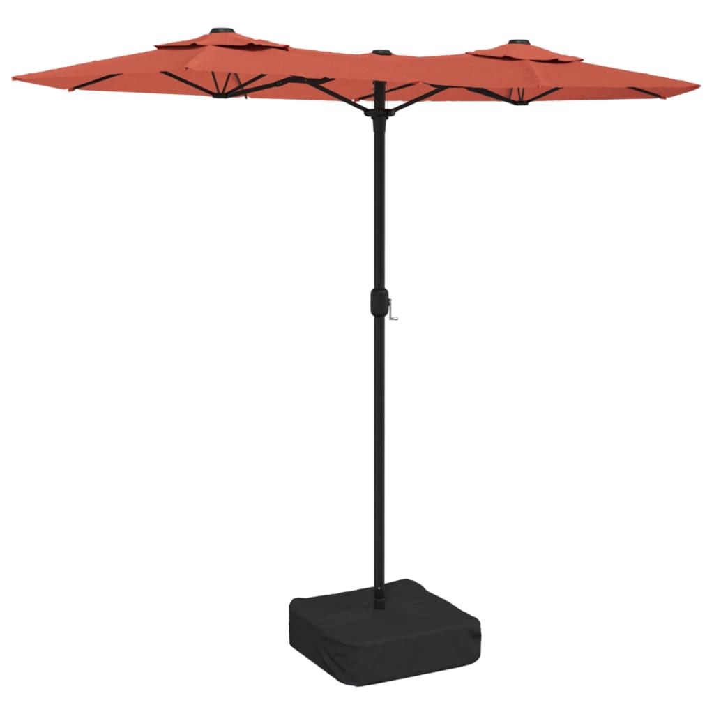 vidaXL Sombrilla doble de jardín terracota 316x145 cm