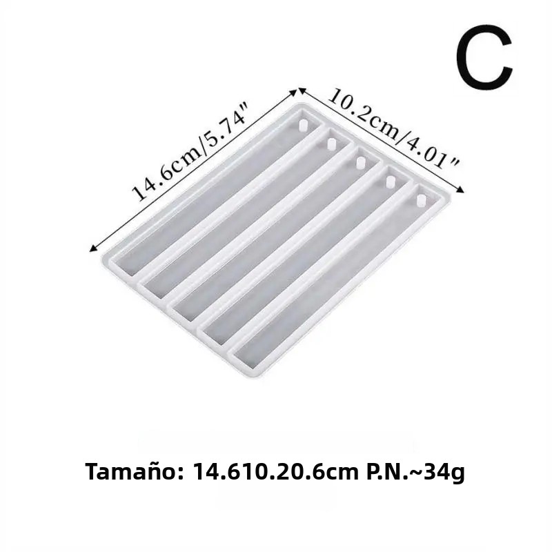 TK Molde De Silicona Para Marca De Páginas Con 4/5 Cavidades Para Cera Epoxy DIY Accesorios De Decoración De Libros Con Resina Epoxy