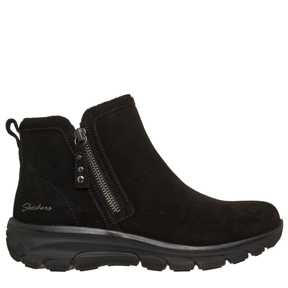 Cómoda  EASY GOING - URBAN ZIP NEGRO de SKECHERS: botín nubuck con plantilla acolchada, suela goma antideslizante y cremallera. Cómodo para caminar. ¡Cómpralas ahora! Altura Tacón bajo (3-5 cm) Referencia