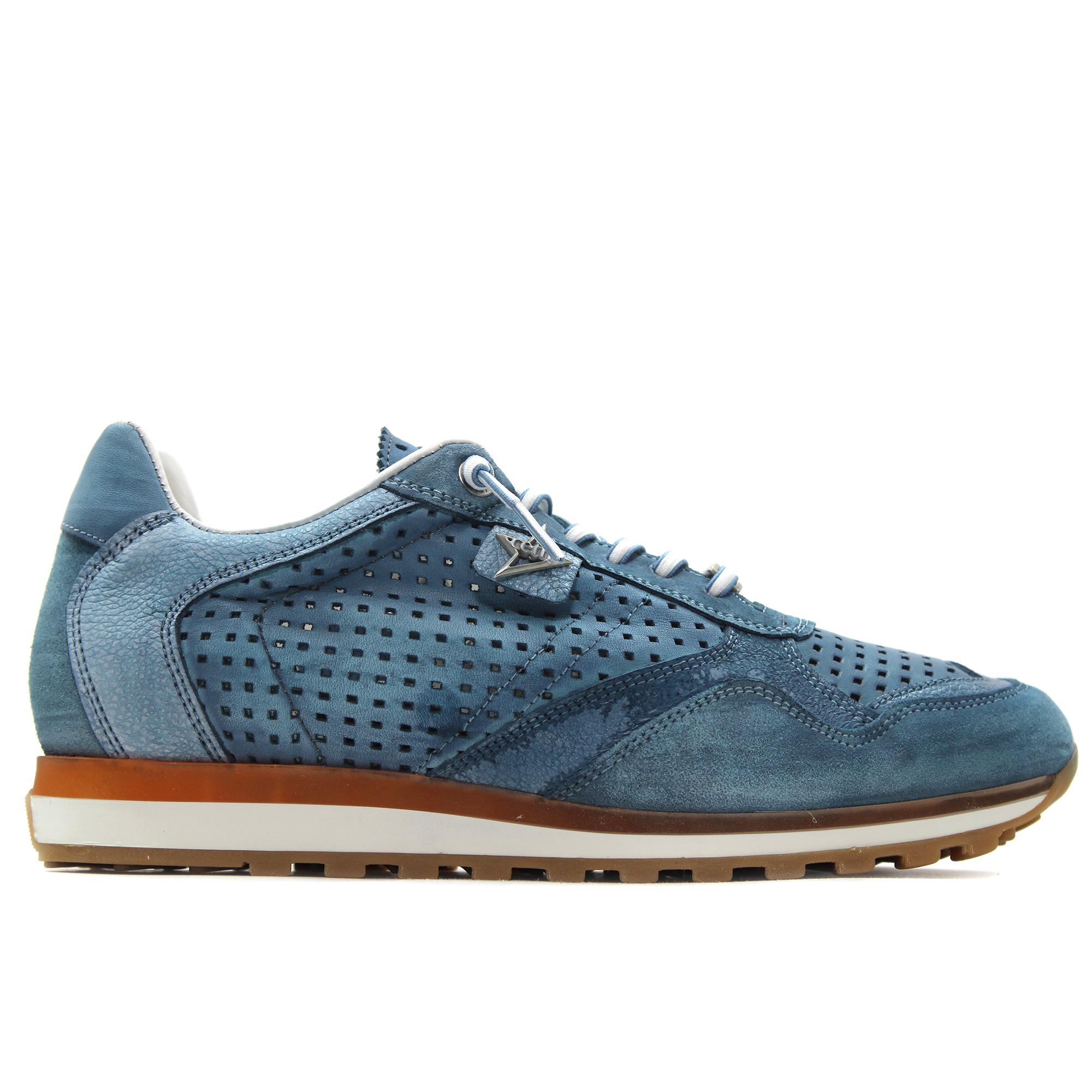 Cetti C-848 Zapatilla sneakers deportiva casual,de piel,cordón elástico,suela de goma,calada,vintage para caballero