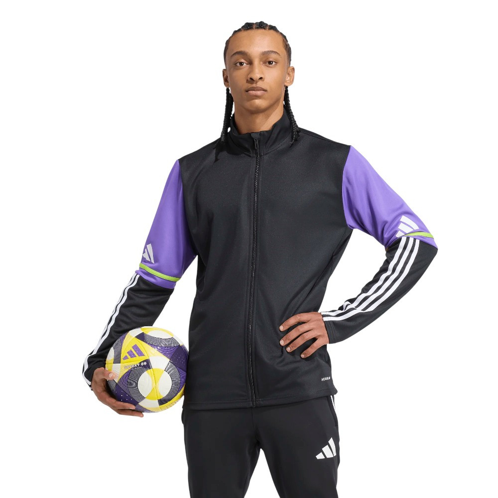 Chaqueta Adidas Sq25 Tr Negro Morado Rafmor Jv6067 Sudadera Cremallera Futbol Hombre