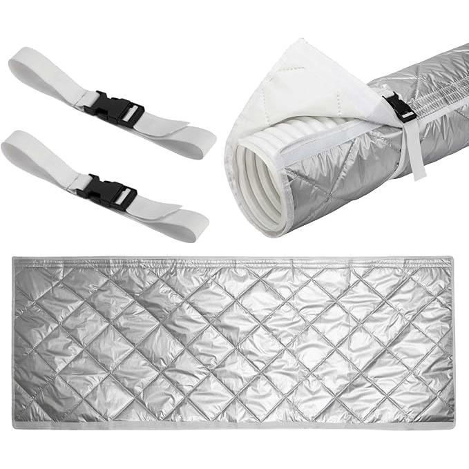 Funda aislante para tubo de aire acondicionado -  150 x 50 cm - Acolchada - Anillas ajustables - Compatible con Ø ≤15 cm