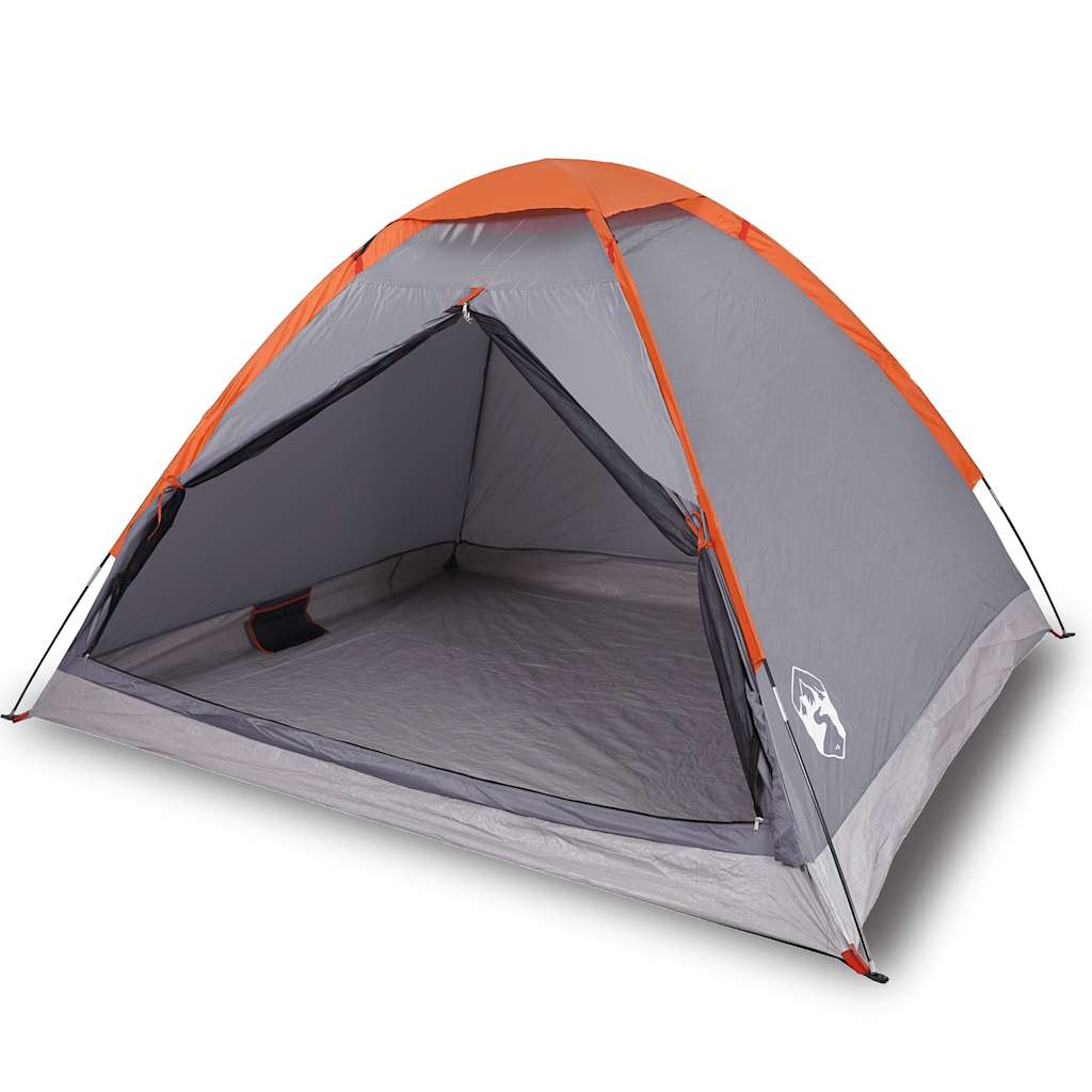 vidaXL Tienda de campaña iglú para 4 personas impermeable gris naranja