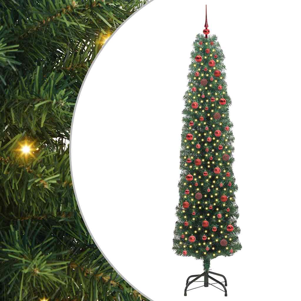 vidaXL Árbol de Navidad artificial Verde 240 cm PVC, Acero y Plástico Multicolor