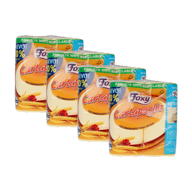 FOXY 8 rollos CARTAPAGLIA papel cocina especial fritos 4 paquetes