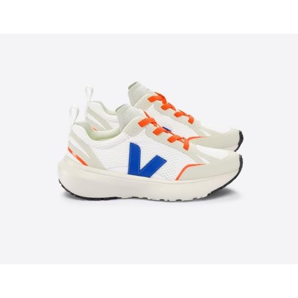 VEJA Small Kids Canary Light Alveomesh Parme White – Zapatillas infantiles