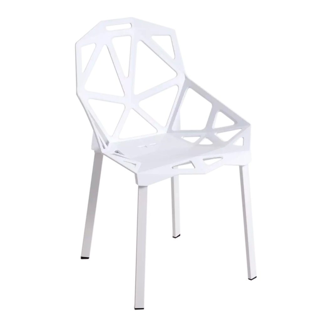 ORION91® - Silla Electra blanco con asiento de polipropileno y estructura de acero (54 x 59 x 80 cm), estilo moderno, comedor, hostelería, oficina, salón - spaziOrion91