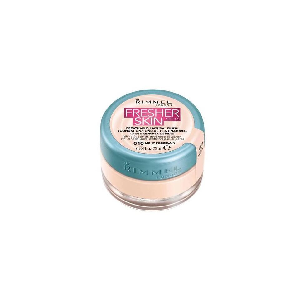 RIMMEL FRESHER SKIN SPF 15 BASE DE MAQUILLAJE 010 LIGHT PORCELIN 25 ml