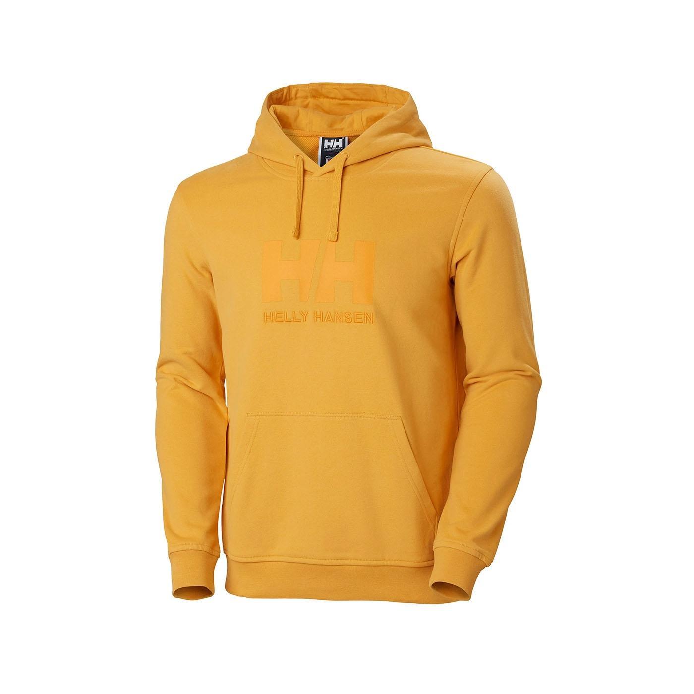Helly Hansen Sudadera Hombre Logo Hoodie Mostaza Algodón Orgánico