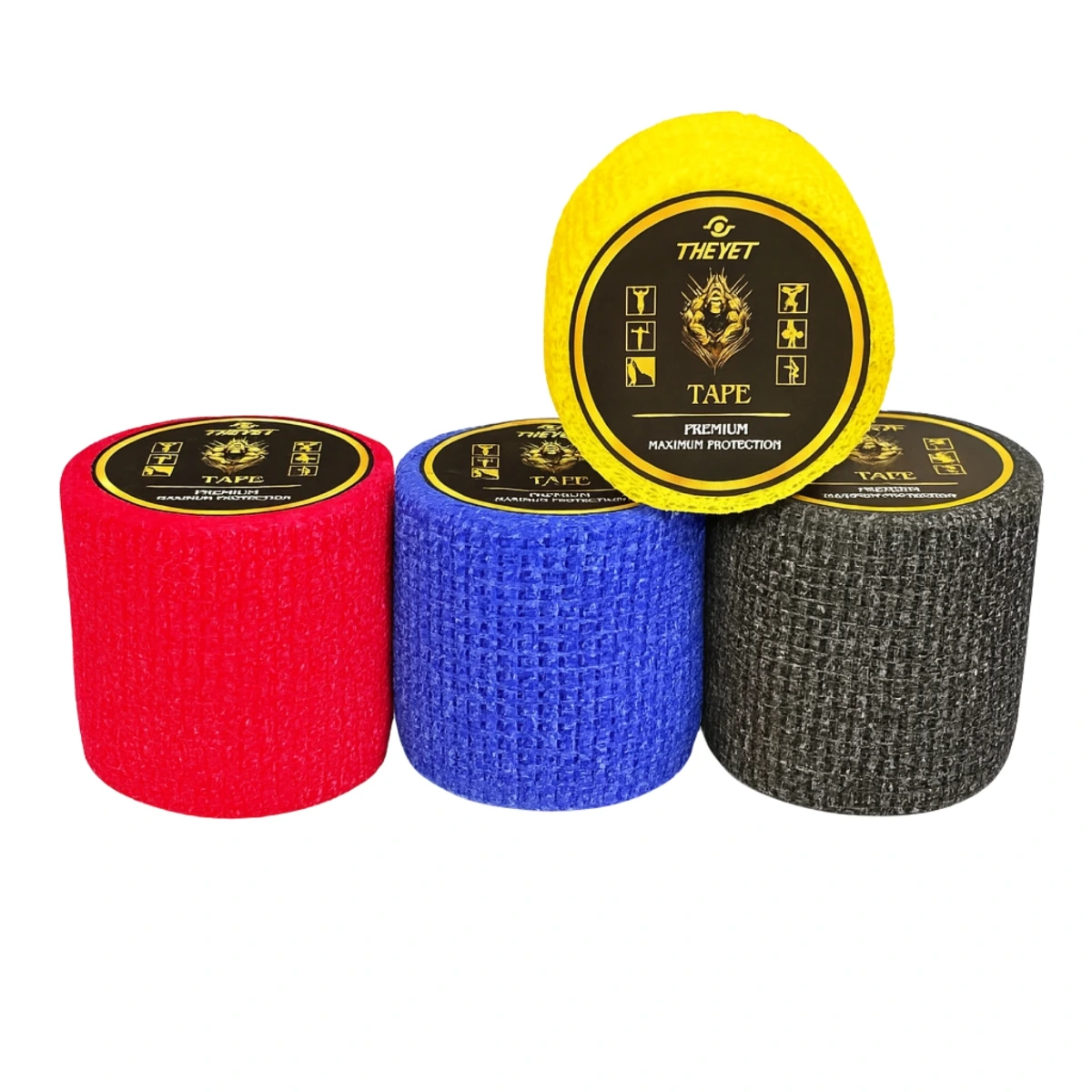 THEYET Tape Crossfit Dedos Neon Pulse | Cinta Adhesiva Elástica Esparadrapo Deportivo Halterofilia Hook Grip Pulgar | Venda Cohesiva Entrenamiento Levantamiento Pesas | Pack 4 o 12 Rollos 5cm x 5m