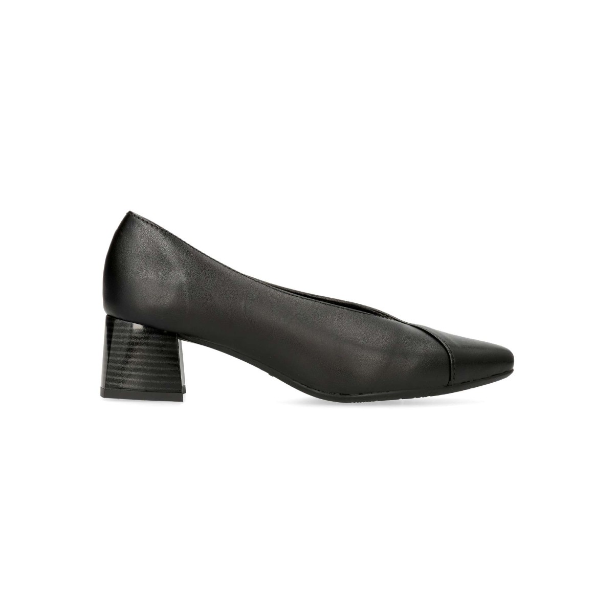 Vanessa Calzados - Zapato salón mujer VANESSA de piel con tacón medio de 4,5 cm, plantilla acolchada y suela flexible para máximo confort diario