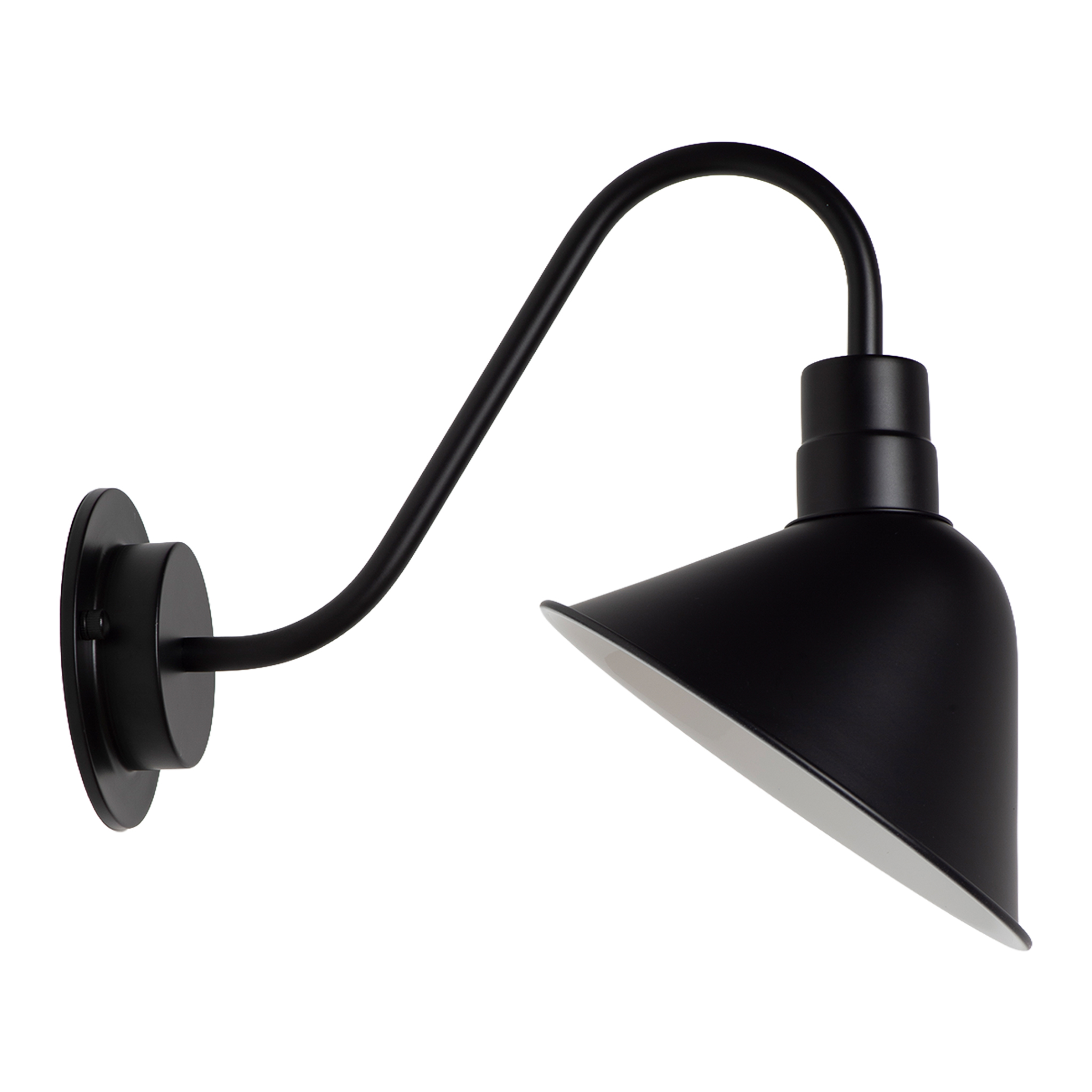 ALPINALUZ Aplique de Pared Vintage Industrial Negro E27 con Brazo Curvo Tipo Cisne, Lámpara de Pared Metálica para Salón, Dormitorio y Pasillo