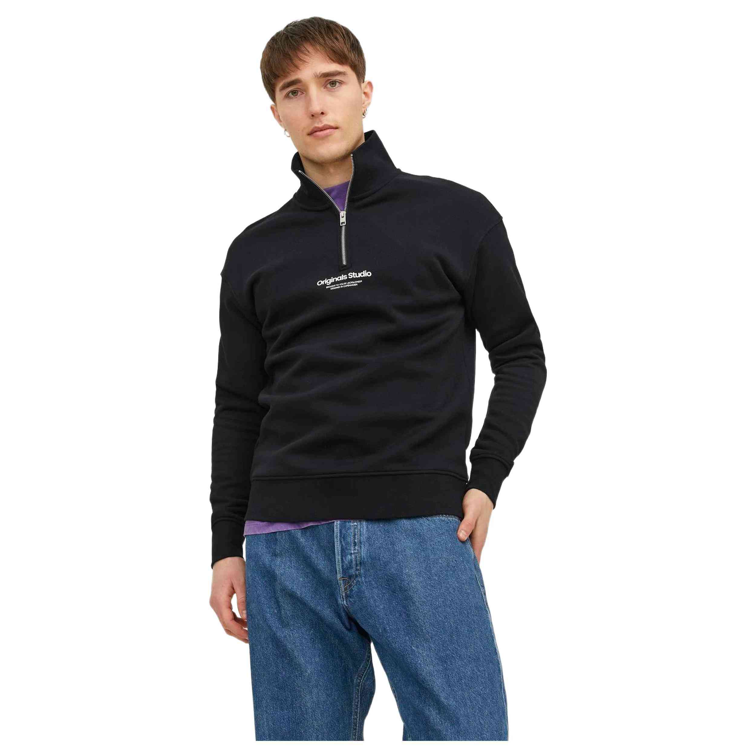 Sudaderas Sin Capucha Jack & Jones modelo 12241777-NEGRO para Hombre en color Negro