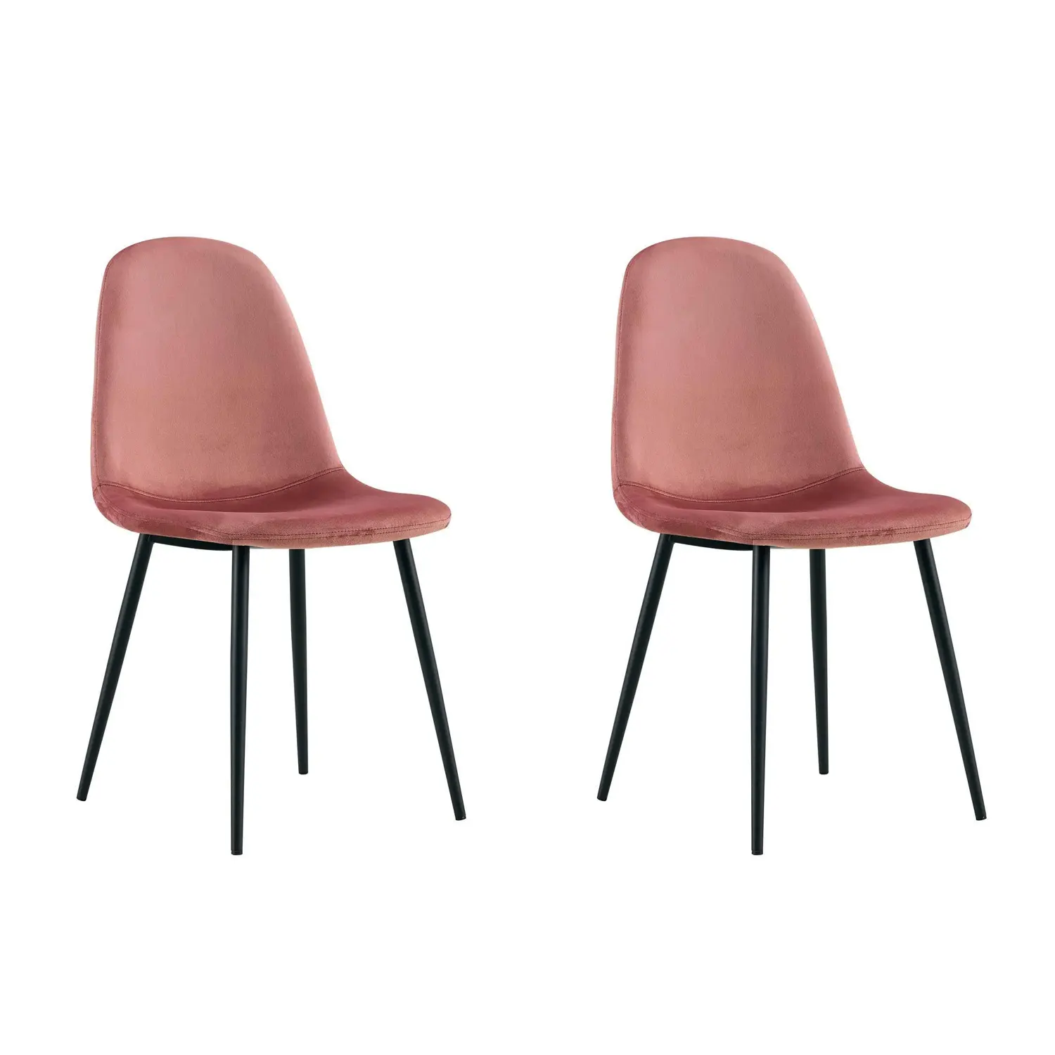 LÚZETE Silla Stenmark Terciopelo Rosa Patas Negro - Elegante Diseño