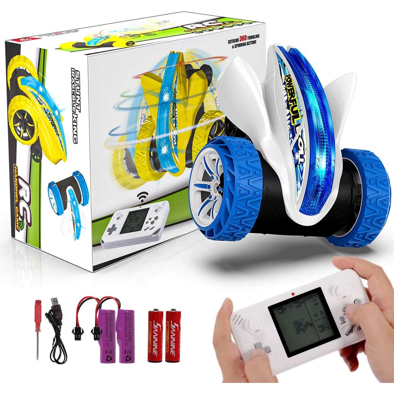 Coche Teledirigido,Coche AcrobáTico Camiones 360 Grados De RotacióN,Juguete Niño Regalo 6 7 8 9 12 Años Niña 2.4Ghz Niños Coche Teledirigido con Luces Incluye Batería Recargable