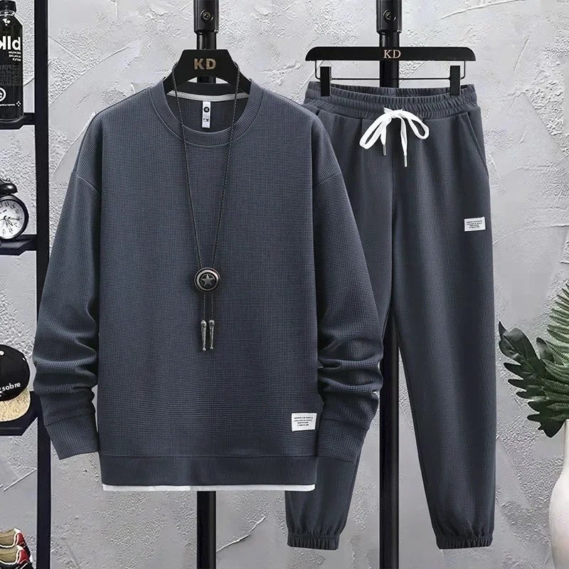 TK Traje De Deporte Casual Para Hombre Con Bolsillo 2 Piezas Sudadera De Punto Y Pantalón De Jogging Estilizado Para Primavera Y Otoño