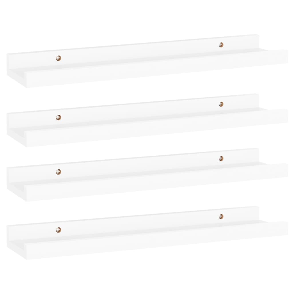 Vidaxl Estantes de Pared 4 Unidades 40x9x3 Cm Blanco Brillante