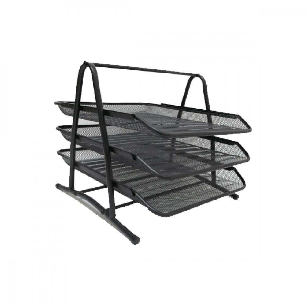 LD Morphling-2.3.4 Tier A4 Mesh in Tray | Mesh Desk Organiser | for Home & Office | Black | File Holder Document Storage Letter Paper Organiser