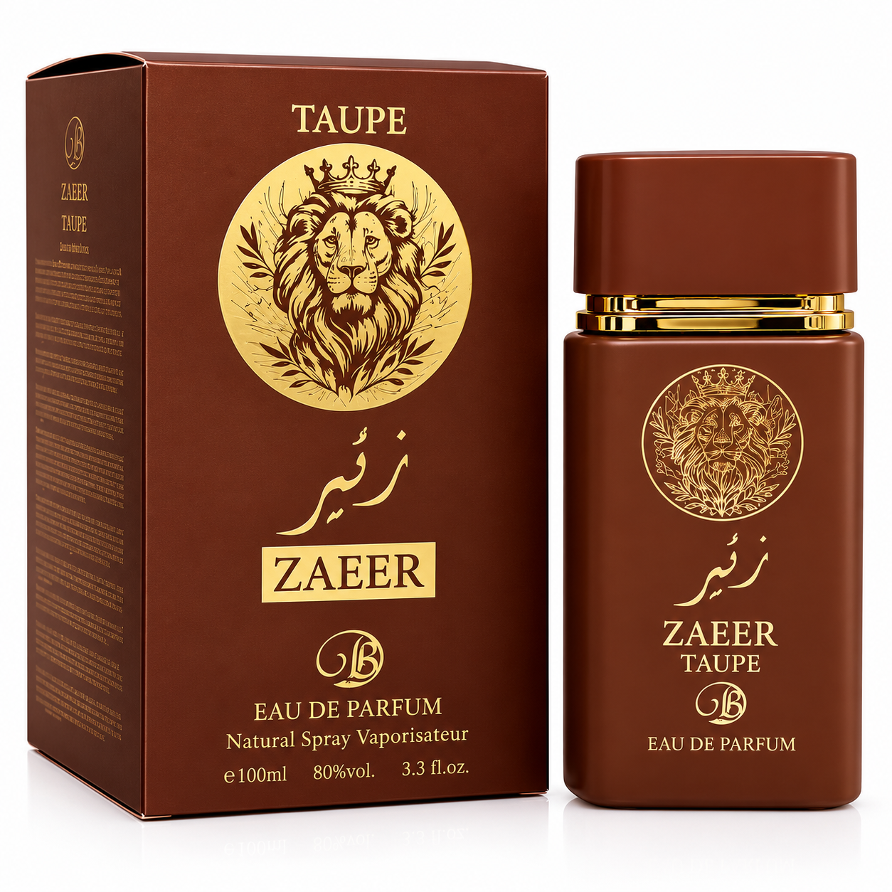 ZAEER Taupe Eau de Parfum 100 ml – Perfume para Hombre de Aroma Cálido, Amaderado, Ambarado y Especiado – Fragancia con Toques Dulces, Almizclados y Gourmand – EDP Masculino en Spray, Elegante para Diario, Noche y Regalo