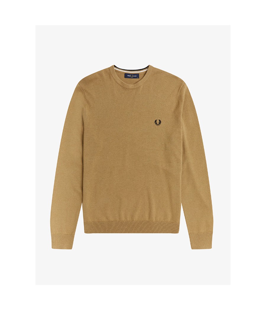 FRED PERRY-Cuello de lana de algodón Hombre T-shirt & FELS Home AI2023 Hombre Sudadera/Sudadera